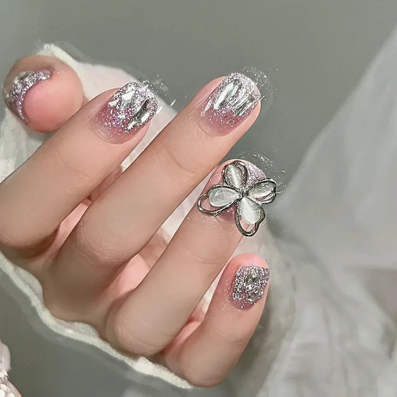 New Fashion Christmas Acrylic Press on Nails New Fashion Design Nails Art Acrylic French Artificial Fingernails Wholesale Price B31-12