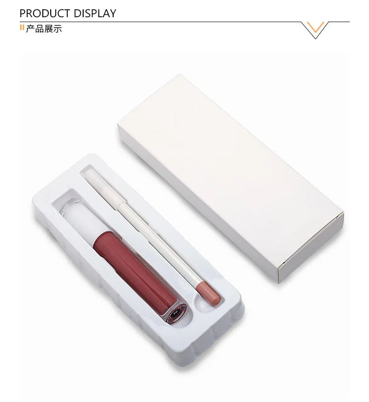 Wholesale Private Label 2 in 1 Natural Cosmetic Lip Gloss Lip Liner Makeup Sets Glossy Matte Lipgloss Lip Liner Kit Vendor...