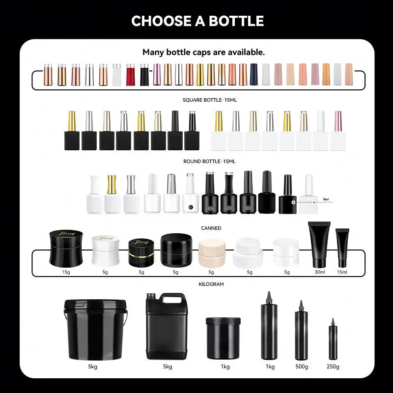 LOGO Nails Gel Supply Salon Professional Custom 3000 Colors Uv Nail Gel Polish Glass Bottles 12ML 15ML OEM Custom Private ...