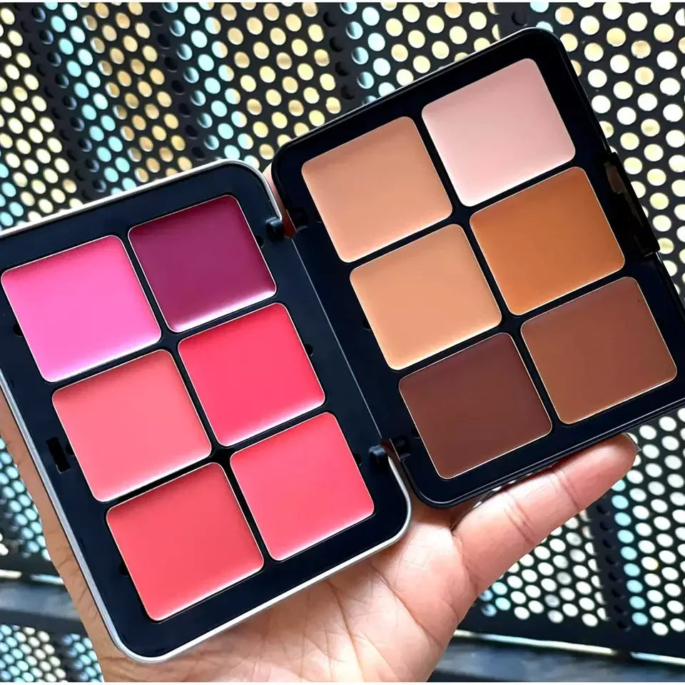 Vegan Blush Cream Concealer Palette 12 Color Contour Palette Cream Blush Concealer Makeup Palette Private Label
