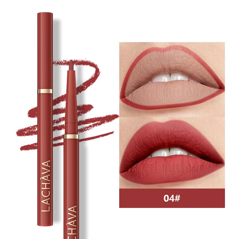 Free Sample OEM Wholesale Vegan Matte Makeup Lipliner Pencil Waterproof Lasting High Pigment Velvet Lip Liner Pen Private Label 04