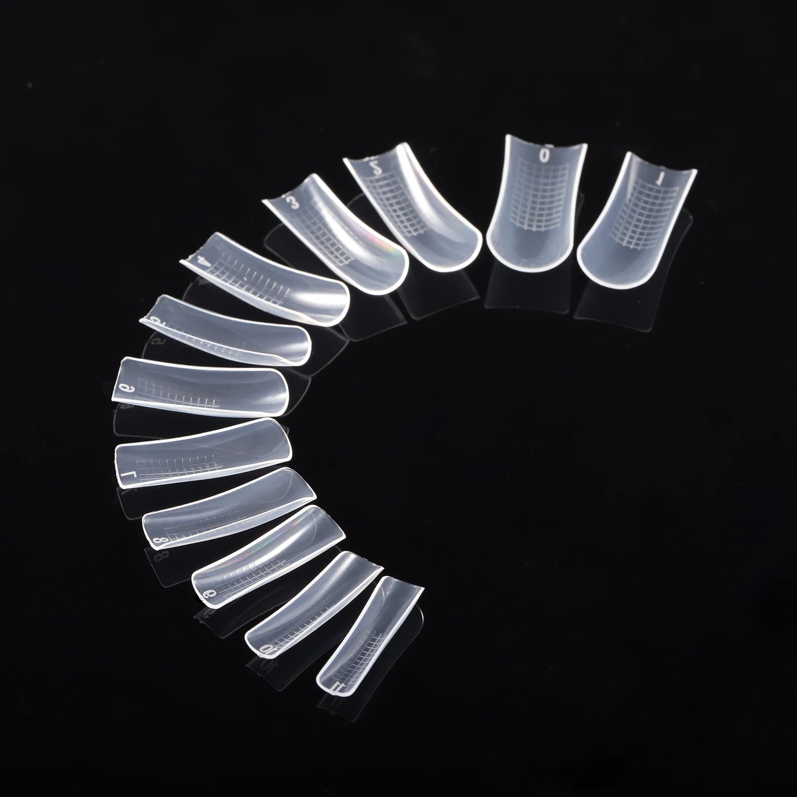 NEW Stiletto Coffin Clear Dual Forms False Tips Quick Building Gel Mold Nail System Full Cover Nail Extension Forms Top - 