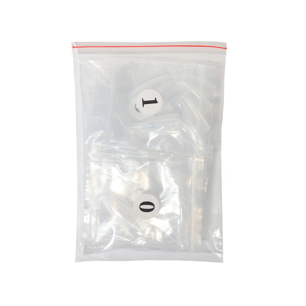 NEW Stiletto Coffin Clear Dual Forms False Tips Quick Building Gel Mold Nail System Full Cover Nail Extension Forms Top - 