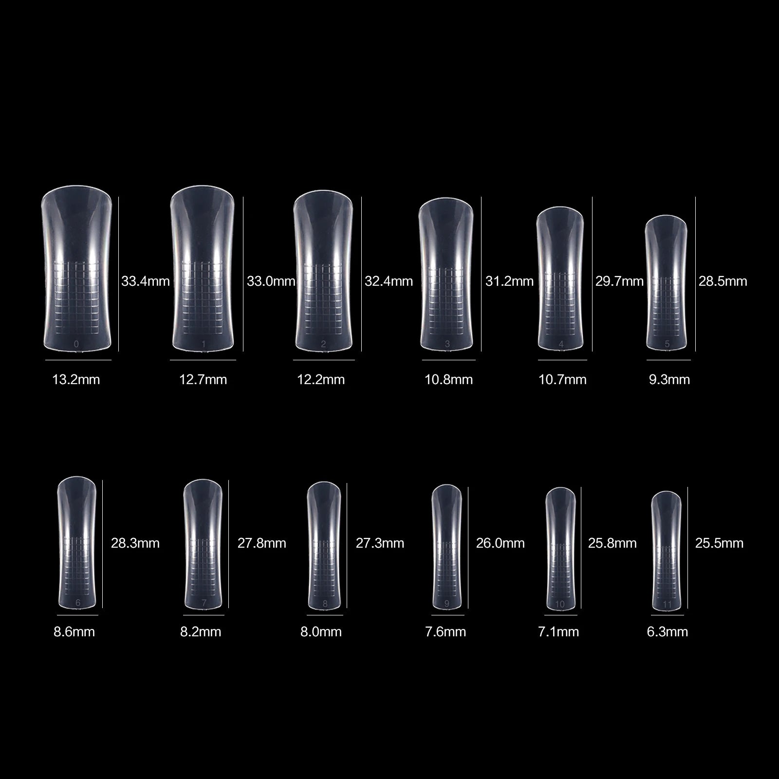 NEW Stiletto Coffin Clear Dual Forms False Tips Quick Building Gel Mold Nail System Full Cover Nail Extension Forms Top - 