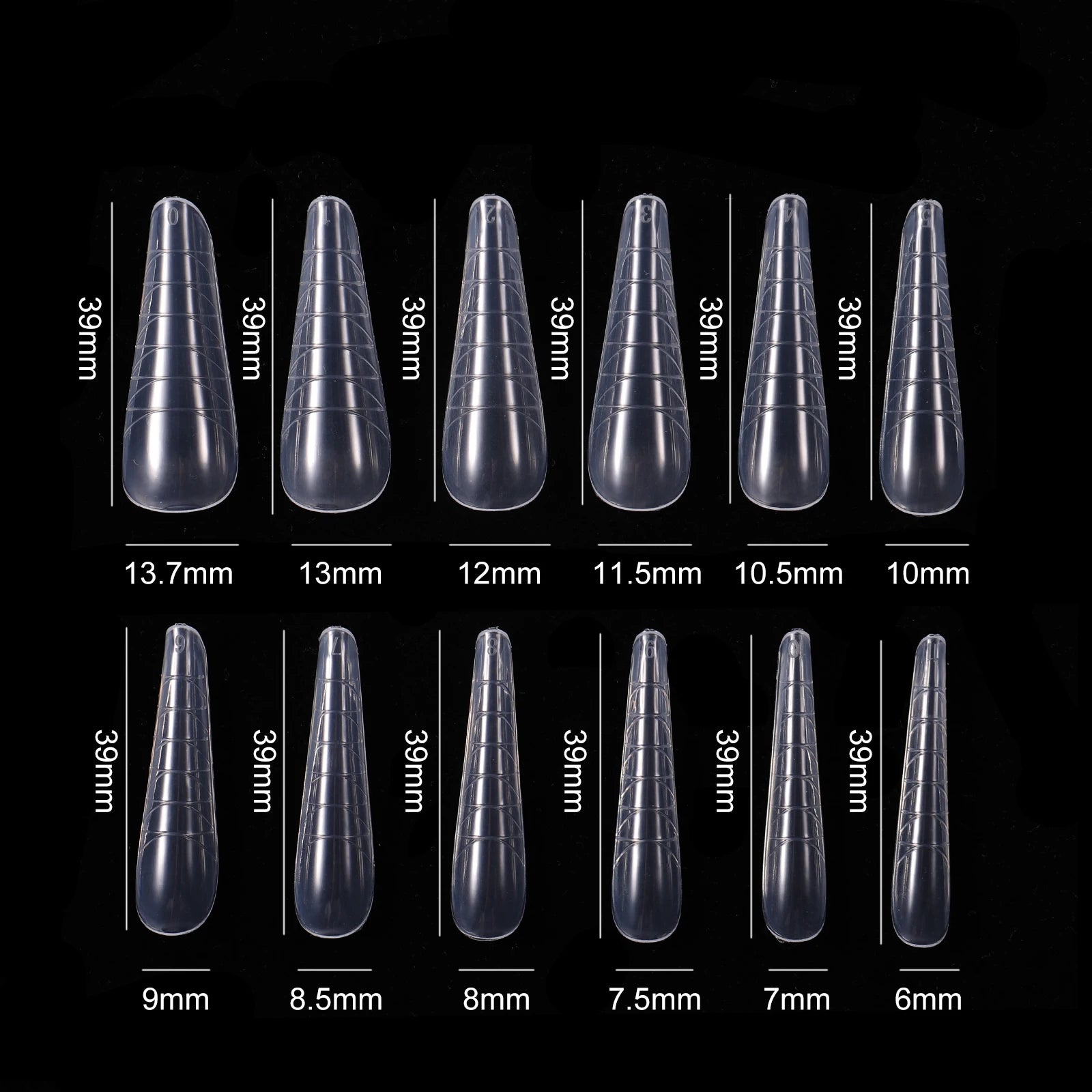 NEW Stiletto Coffin Clear Dual Forms False Tips Quick Building Gel Mold Nail System Full Cover Nail Extension Forms Top - 