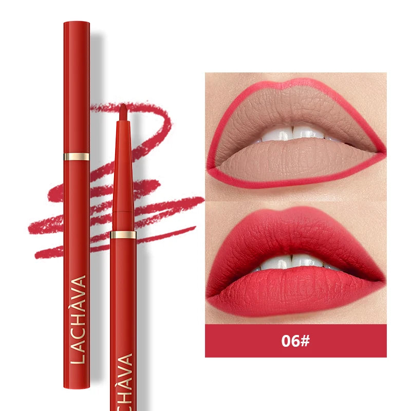 Free Sample OEM Wholesale Vegan Matte Makeup Lipliner Pencil Waterproof Lasting High Pigment Velvet Lip Liner Pen Private Label 06