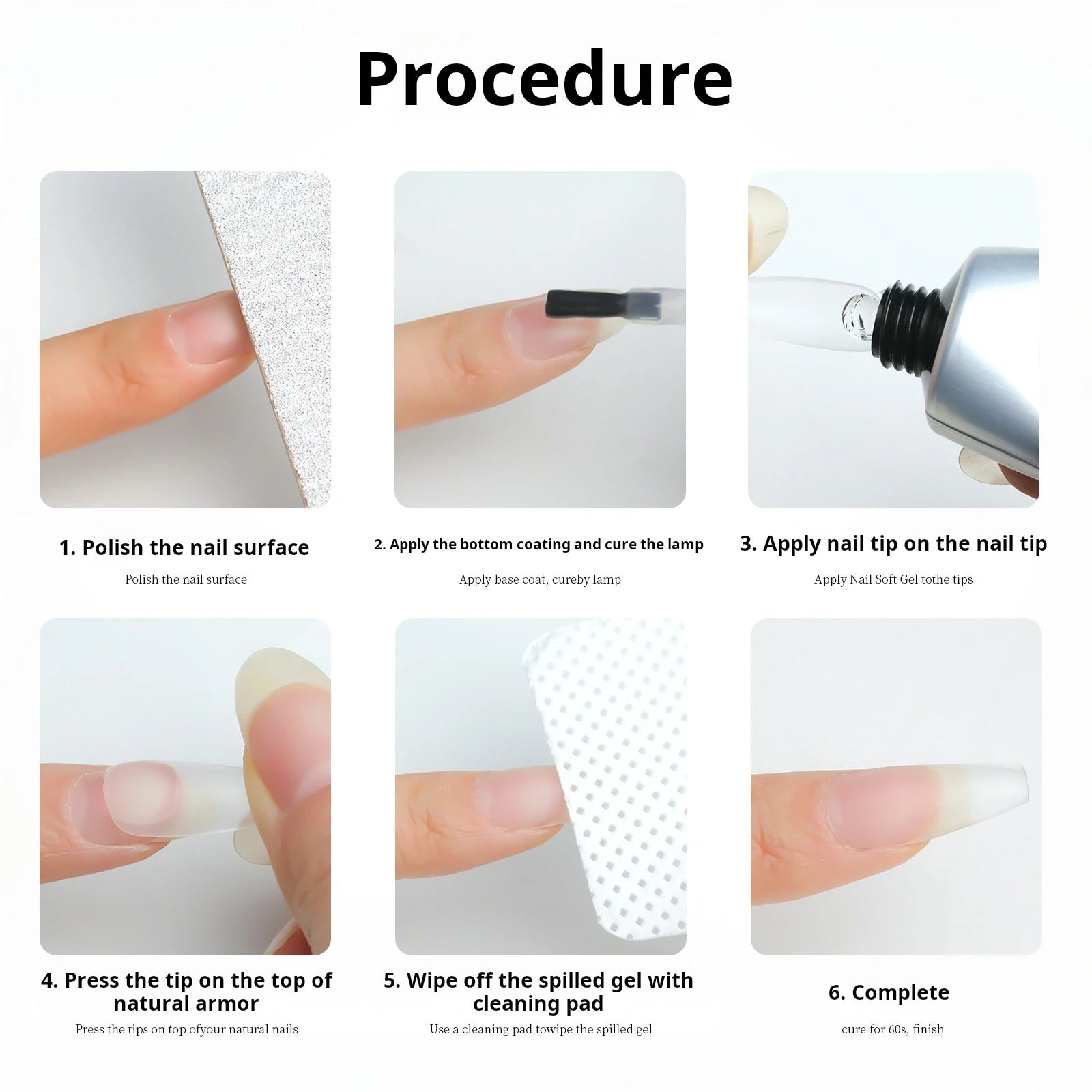 Pro Soft Nail Tips Gel Glue 20g Adhesive Nails Long Lasting Soak Off UV Gel Nail Polish Manicure Products