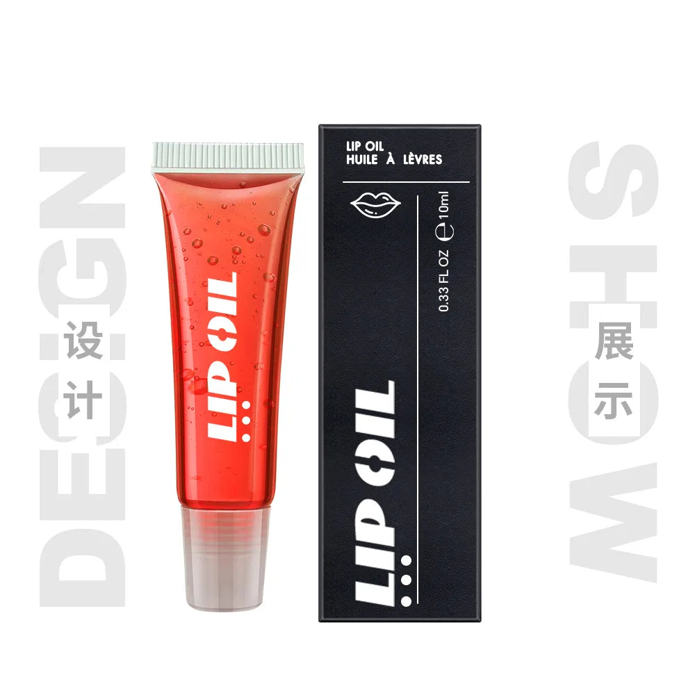 10 ml SPF Customized Logo Vegan Lip Oil Fruit Flavor Moisturizing Makeup Liquid Lip Balm OEM 7 Colors Plumping Lip Gloss B...