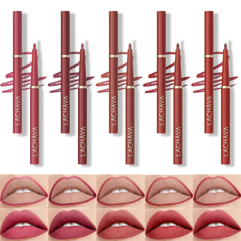 Free Sample OEM Wholesale Vegan Matte Makeup Lipliner Pencil Waterproof Lasting High Pigment Velvet Lip Liner Pen Private Label