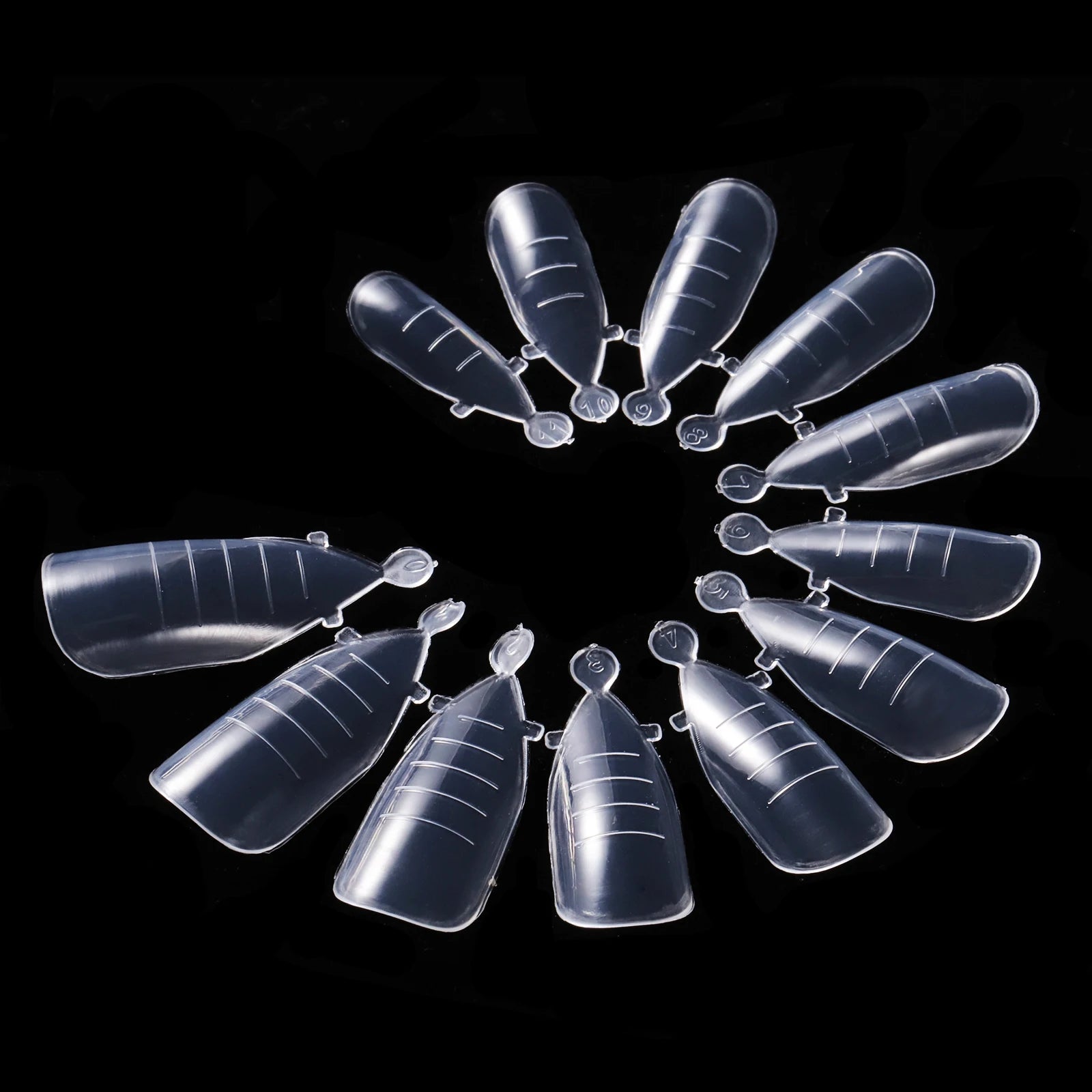 NEW Stiletto Coffin Clear Dual Forms False Tips Quick Building Gel Mold Nail System Full Cover Nail Extension Forms Top - 