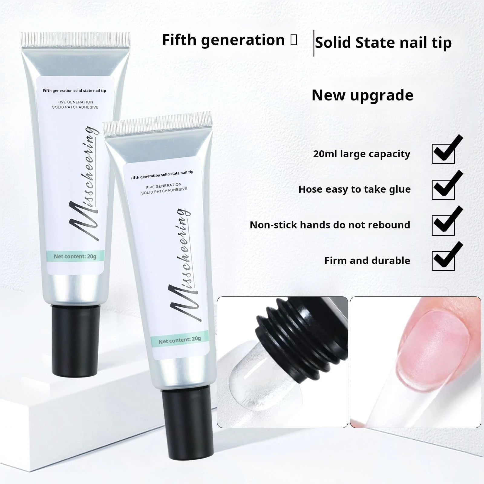 Pro Soft Nail Tips Gel Glue 20g Adhesive Nails Long Lasting Soak Off UV Gel Nail Polish Manicure Products - 