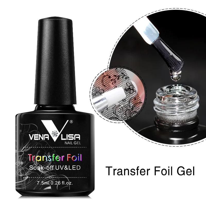 Venalisa Foil Transfer Gel Easy Apply Nail Art Design Manicure Enamel Gel Polish UV LED Gel Nail Polish Lacquer Varnish Fo...