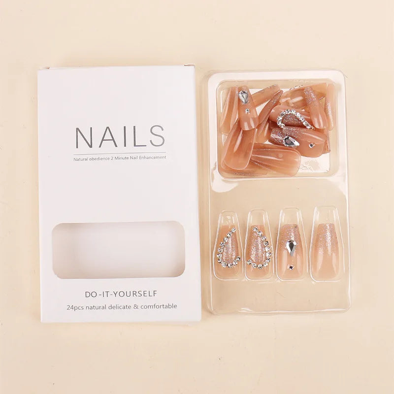 New Fashion Christmas Acrylic Press on Nails New Fashion Design Nails Art Acrylic French Artificial Fingernails Wholesale Price