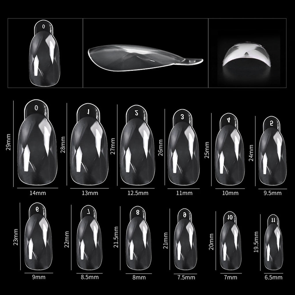 NEW Stiletto Coffin Clear Dual Forms False Tips Quick Building Gel Mold Nail System Full Cover Nail Extension Forms Top