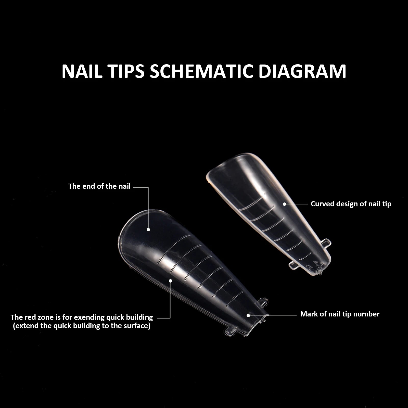 NEW Stiletto Coffin Clear Dual Forms False Tips Quick Building Gel Mold Nail System Full Cover Nail Extension Forms Top - 