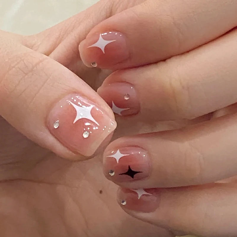 High Quality Glossy Gel Polish UV Press Square Colored Pre-glue False Nails Design Customizable Finger Use 24pcs Wholesale...