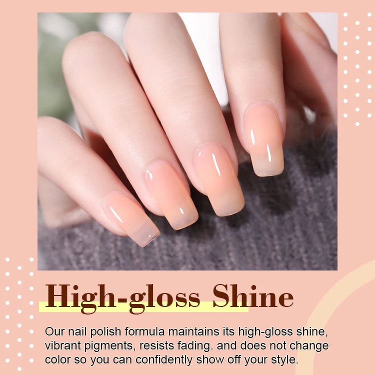 Quengel New Arrivals 15ml Jelly Gel Polish 24 Colors Private Label Logo UV LED Nail Gel Polish - 