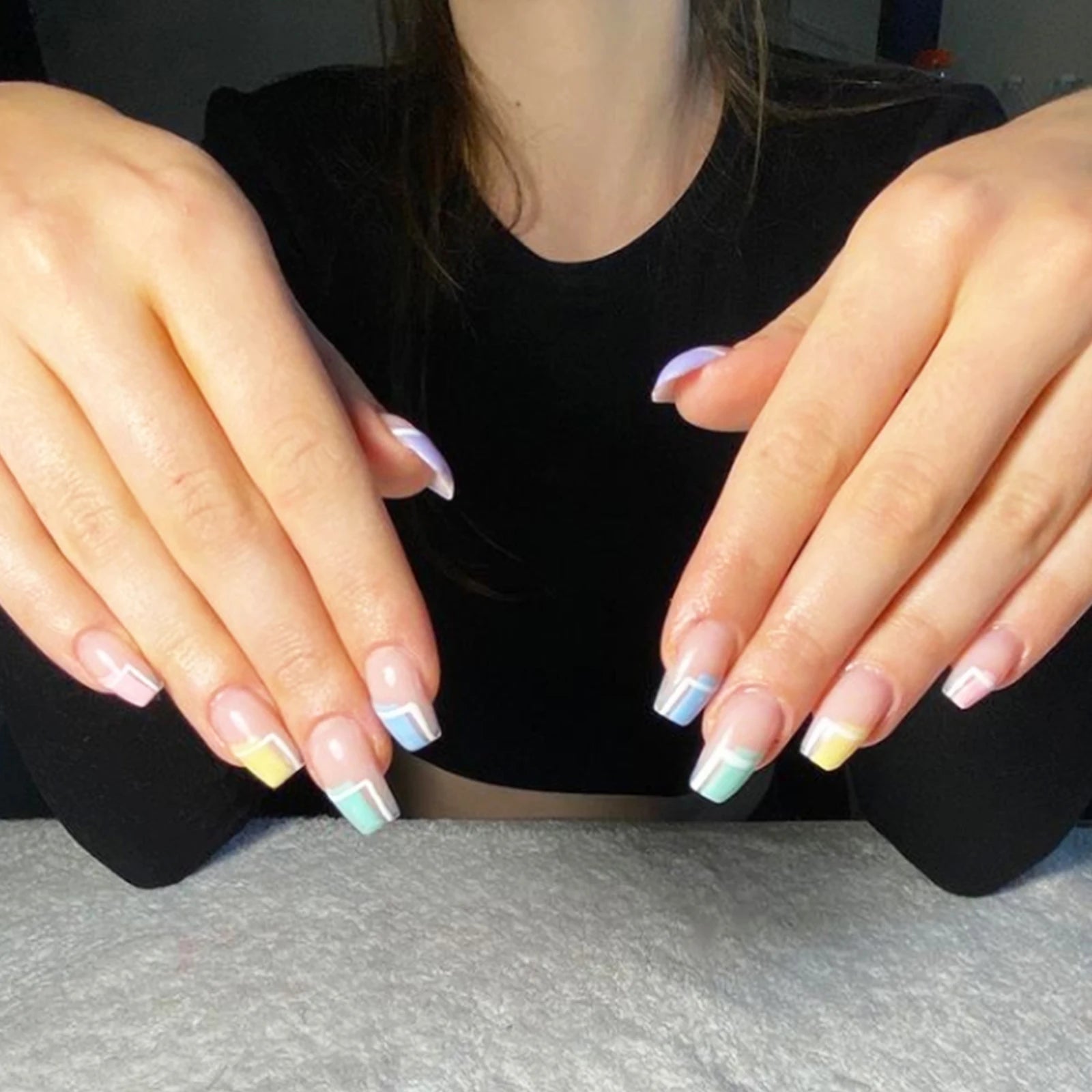 NEW Stiletto Coffin Clear Dual Forms False Tips Quick Building Gel Mold Nail System Full Cover Nail Extension Forms Top - 