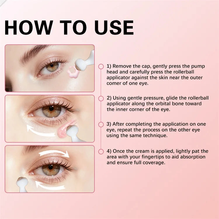 Anti Aging Eye Cream With Massage Roller PDRN Repair Firming and Moisture Boost Aurora Glow Avenue - 