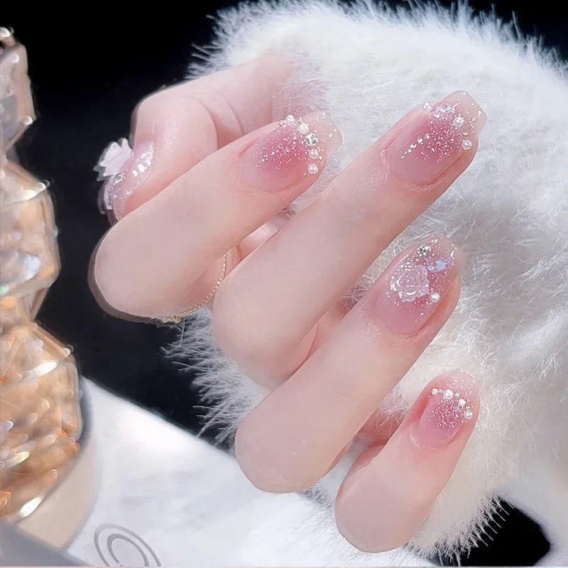 New Fashion Christmas Acrylic Press on Nails New Fashion Design Nails Art Acrylic French Artificial Fingernails Wholesale Price B31-08