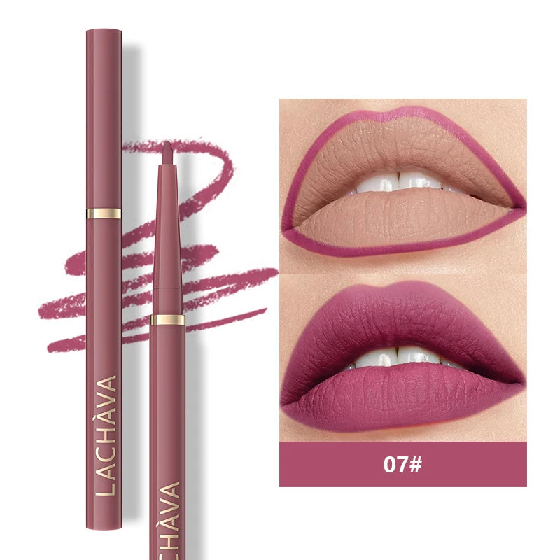 Free Sample OEM Wholesale Vegan Matte Makeup Lipliner Pencil Waterproof Lasting High Pigment Velvet Lip Liner Pen Private Label 07