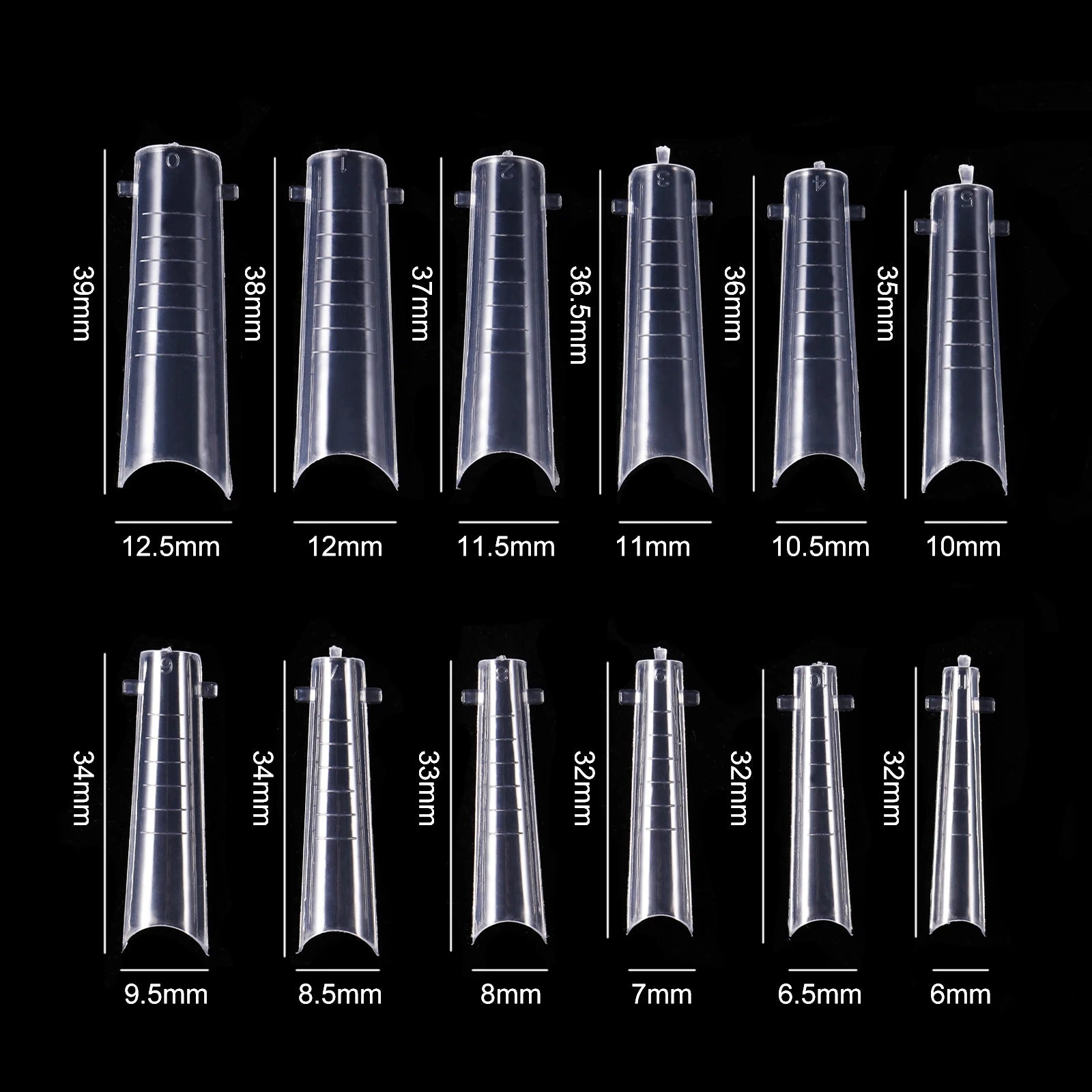 NEW Stiletto Coffin Clear Dual Forms False Tips Quick Building Gel Mold Nail System Full Cover Nail Extension Forms Top - 