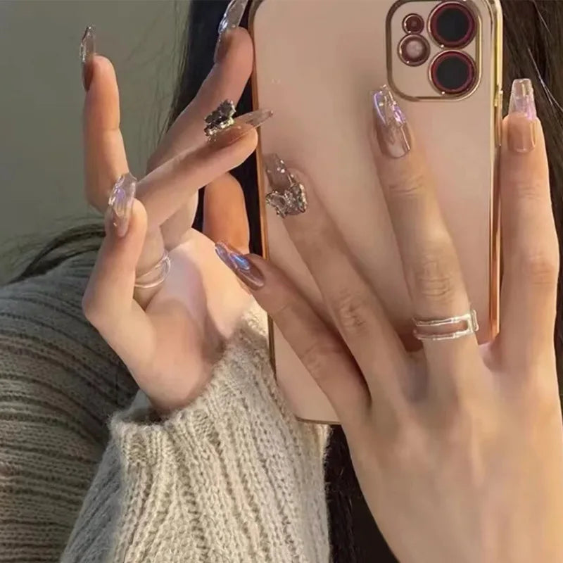 New Fashion Christmas Acrylic Press on Nails New Fashion Design Nails Art Acrylic French Artificial Fingernails Wholesale Price B31-30