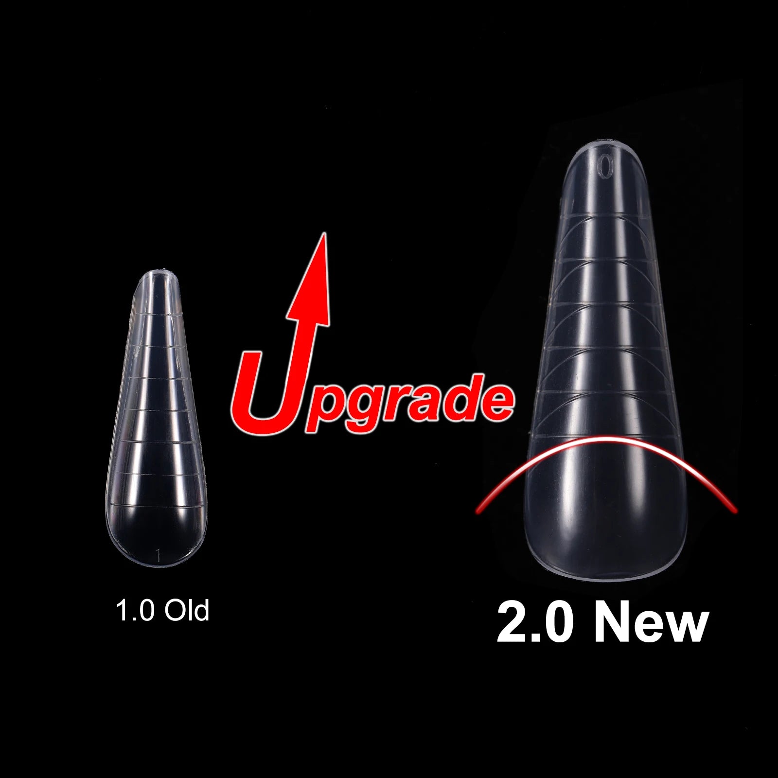 NEW Stiletto Coffin Clear Dual Forms False Tips Quick Building Gel Mold Nail System Full Cover Nail Extension Forms Top - 