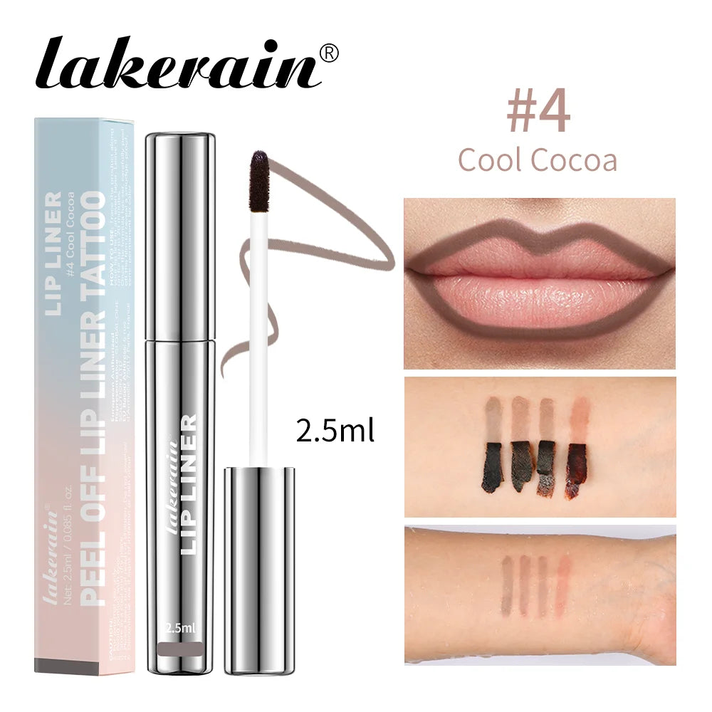 Waterproof Lip Liner Peel Off Tattoo Lipgloss Waterproof Long Lasting Matte Lip Tint Brown Contour Tear-off Lips Stain Cosmetic 4
