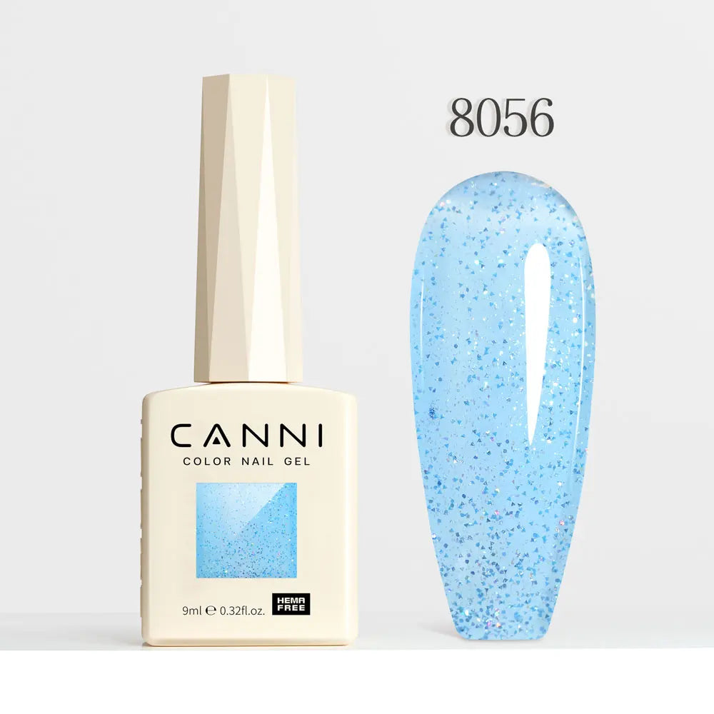 #8013 CANNI Nail Gel Polish Hema Free Super Glossy Glitter Cat Eye Gel Diamond Top Coat Semi Permanent Soak Off UV LED Varnish Aurora Glow Avenue