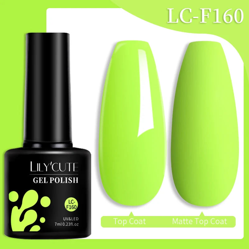 LILYCUTE 7ML Colorful Gel Nail Polish 129 Colors Long Lasting For Manicure Semi Permanent Base Top Coat Nail Art UV Gel Va...