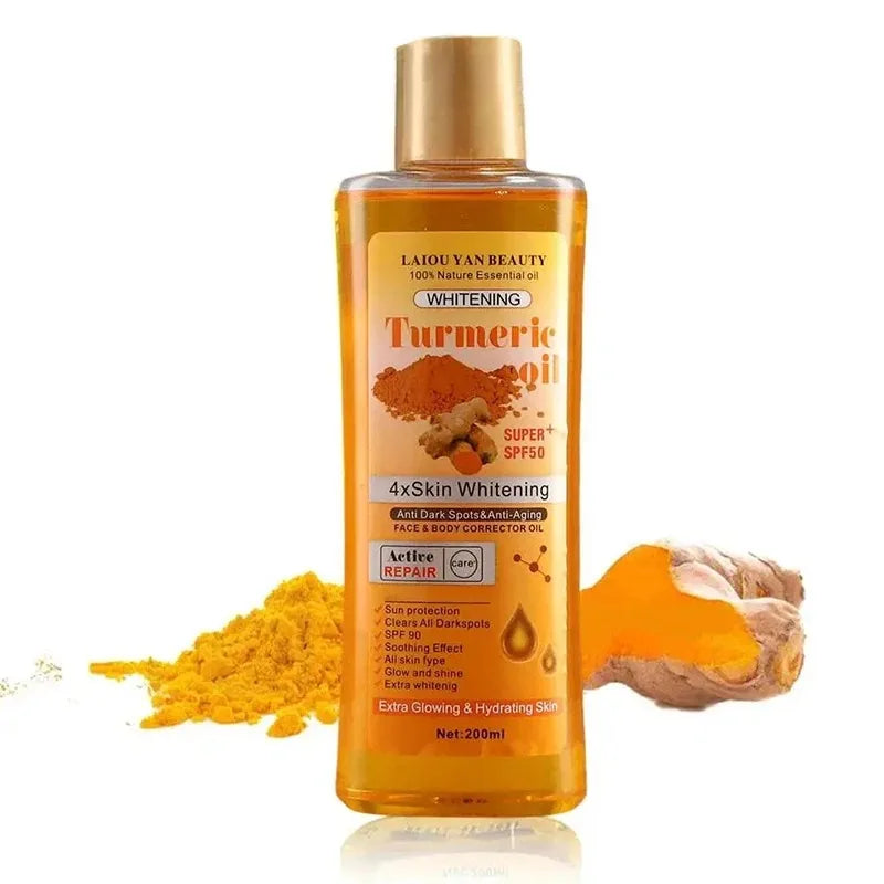 1/2PCS 200ml Turmeric Essential Oil Ginger Deep Hydration Moisturizer Nourishing Smoothing Face Serum Oil Moisturizer Skin Care 200ml