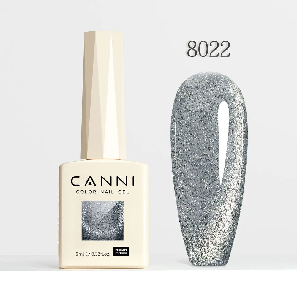 #8013 CANNI Nail Gel Polish Hema Free Super Glossy Glitter Cat Eye Gel Diamond Top Coat Semi Permanent Soak Off UV LED Varnish Aurora Glow Avenue