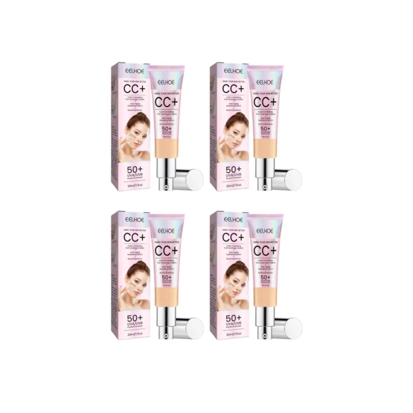 Natural Foundation Cc Cream Waterproof Brighten Moisturizing Foundation Concealer Oil-Control Sunscreen Spf 50 Makeup Cosm...