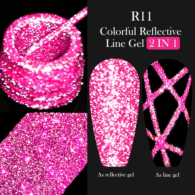 LILYCUTE 5ML Metallic Painting Liner Gel Nail Polish Super Bright Gold Silver Mirror Drawing Gel Semi Permanent Line Frenc...