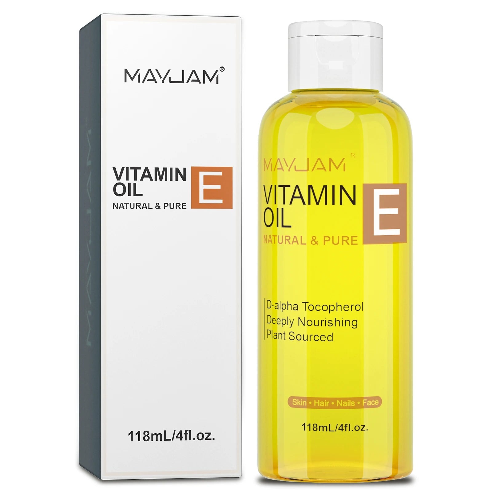 MAYJAM Natural & Pure Vitamin E Oil Skincare Moisturizing Brighten Skin Tone 118ml 236ml Face Care Oil 118ml Vitamin E Oil...