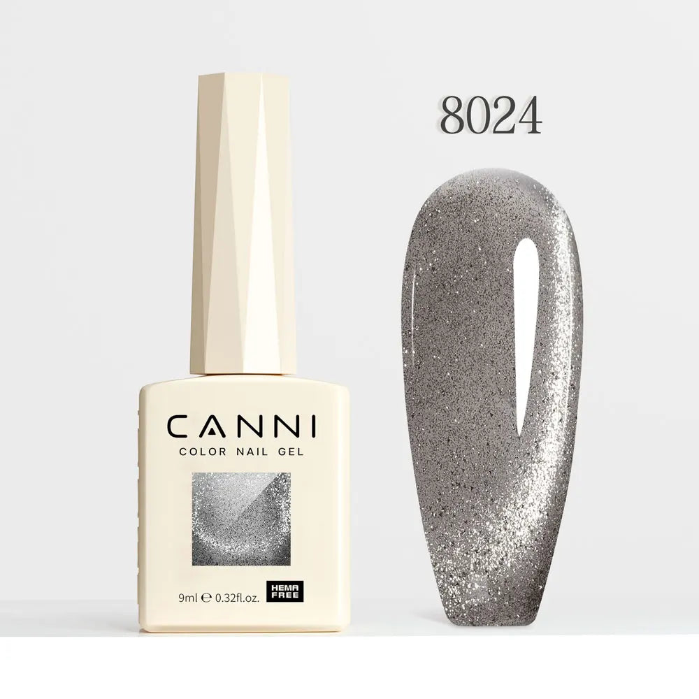 #8013 CANNI Nail Gel Polish Hema Free Super Glossy Glitter Cat Eye Gel Diamond Top Coat Semi Permanent Soak Off UV LED Varnish Aurora Glow Avenue