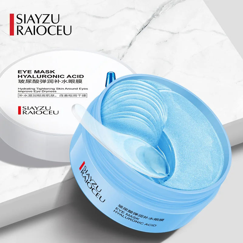 60pcs Hyaluronic Acid Crystal Collagen Eye Mask Anti Dark Circles Remove Eye Bags Moisturizing Firming Eye Patches Skin Care Aurora Glow Avenue