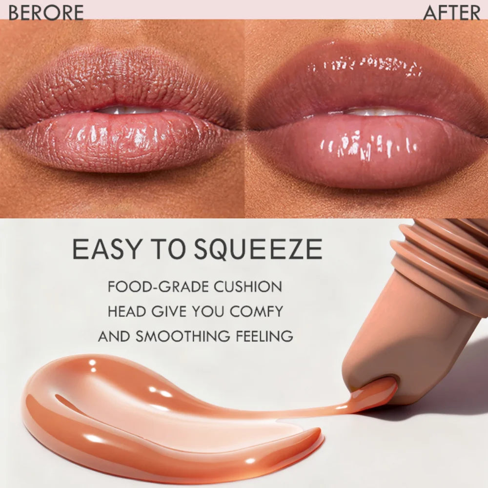 Summer Sunday's Vanilla Beige Lip Balm Moisturizing Transparent Lipstick Set Smooth Soft Tube Mirror Lip Gloss Lip Makeup - 