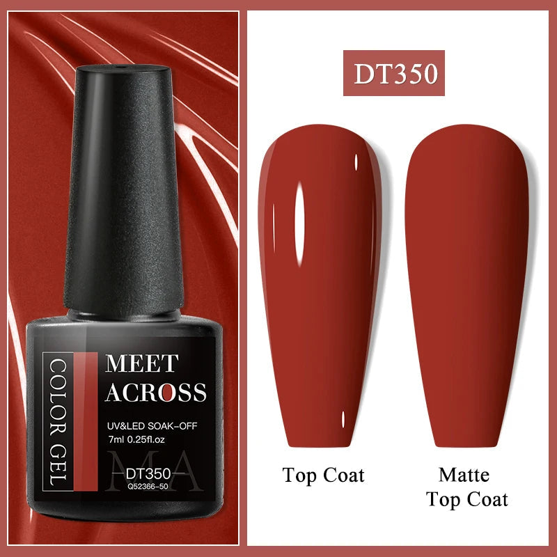 MEET ACROSS 7ml Popular Series Nail Gel Polish 140 Colors Soak Off UV/LED Long Lasting Nail Art Gel Varnish for Manicure N...