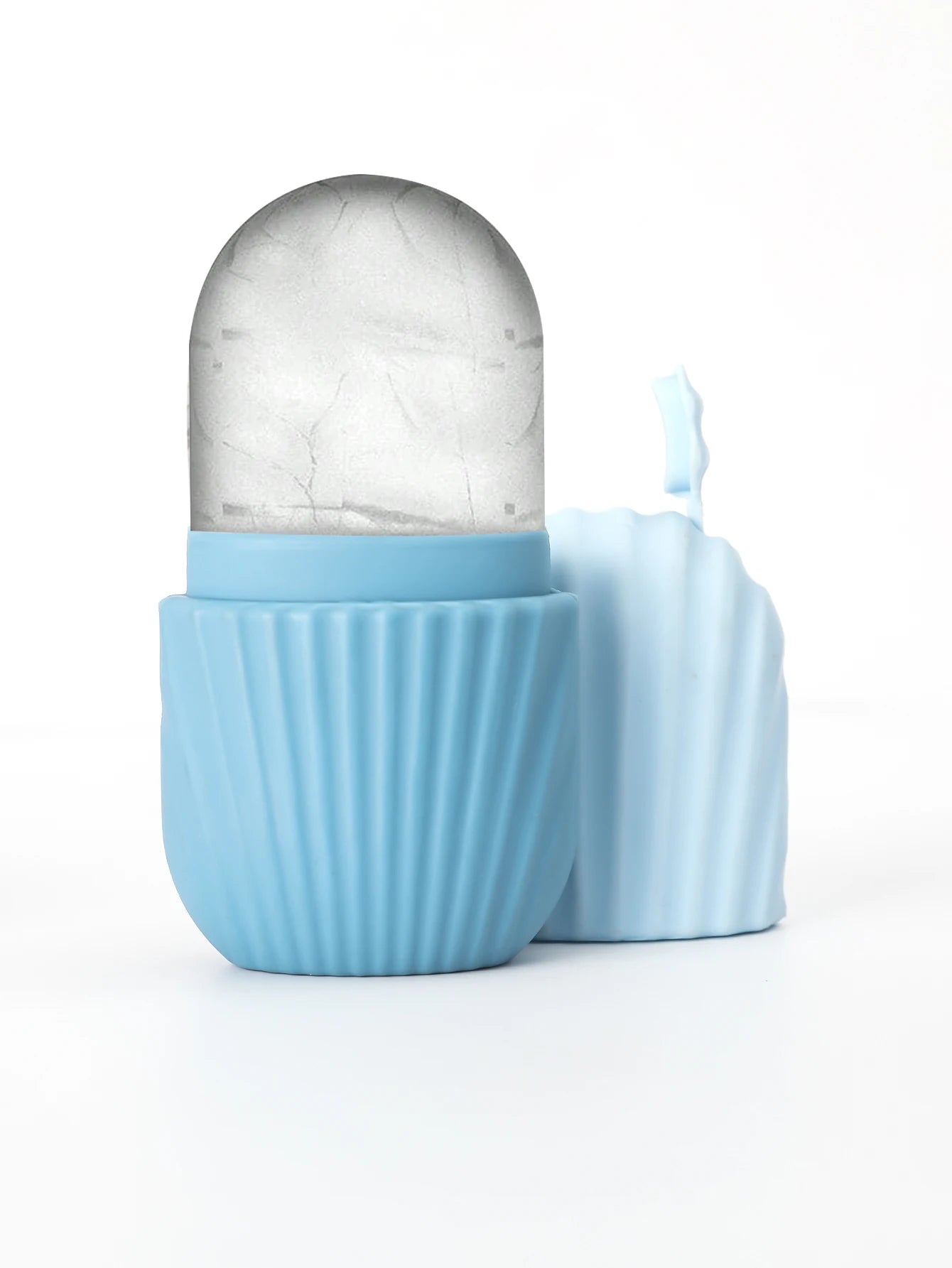 Silicone Ice Roller Massager for Face, Eyes - Natural Skin Care, Cooling and Eliminating Eye Bags, Reusable and Soothing blue