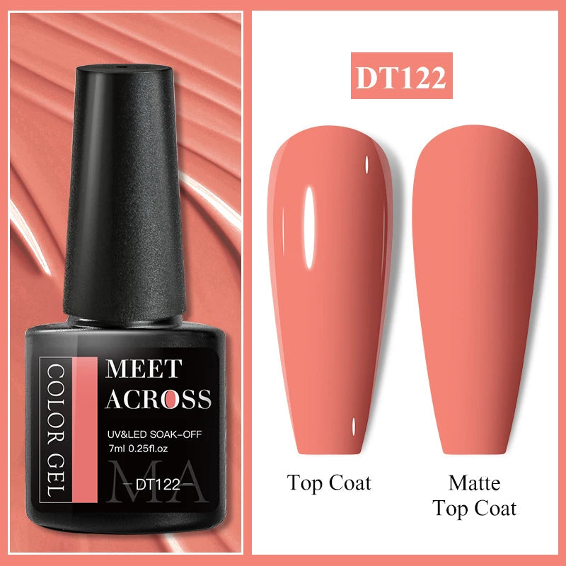 MEET ACROSS 7ml Popular Series Nail Gel Polish 140 Colors Soak Off UV/LED Long Lasting Nail Art Gel Varnish for Manicure N...