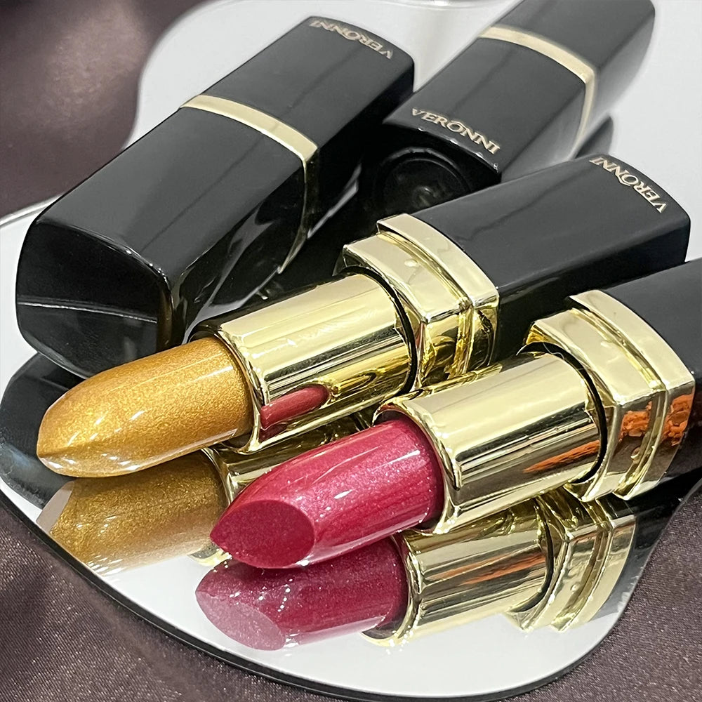10 Colors Glitter Lipstick Waterproof Long Lasting Diamond Pearlescent Metallic Lipstick Lipgloss Women Lips Makeup Cosmetic