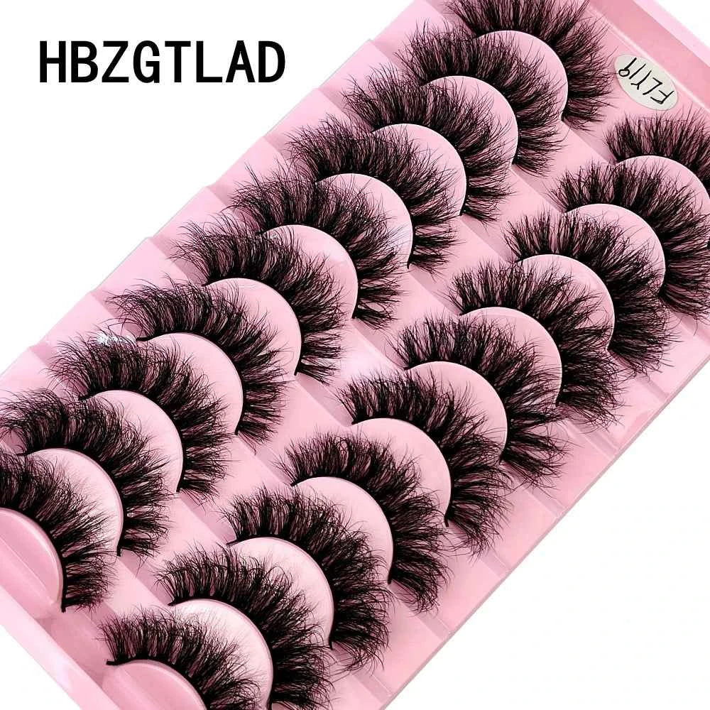 10 Pairs Faux Mink Eyelashes Handmade False Eyelashes Natural Nude Makeup Simulation Cross Messy Eye 3D Curly Eyelashes 10 pairs Fly-19