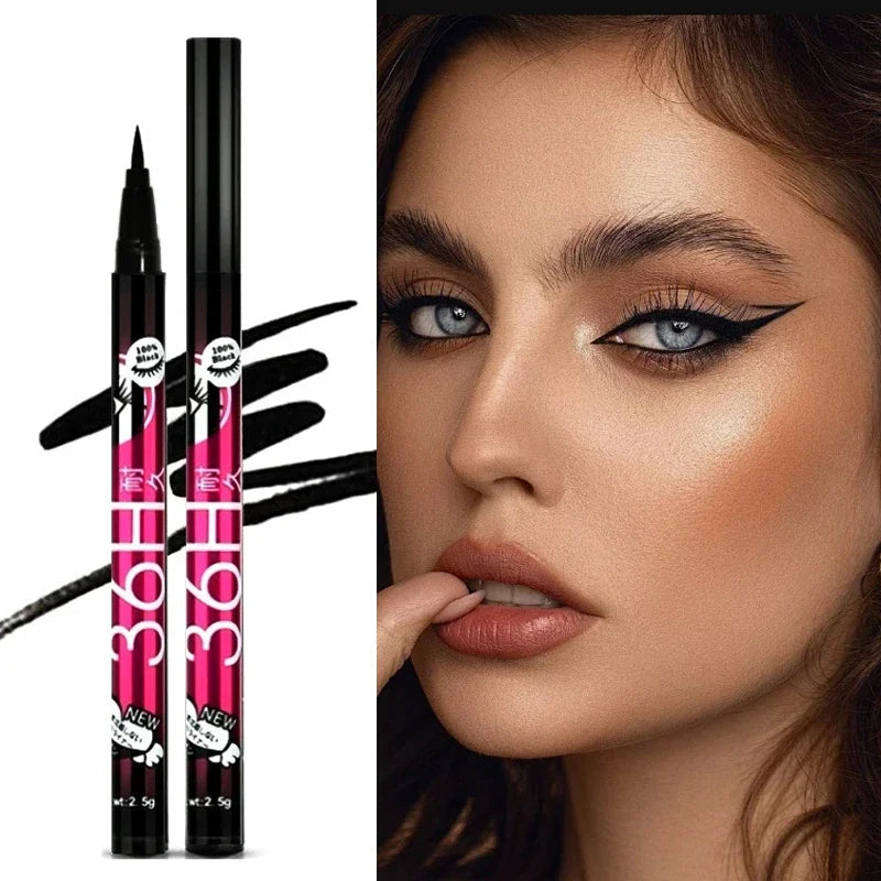 1/2/5pcs Smooth Liquid Eyeliner Pen Long-lasting Waterproof Non-smudged Black Eyeliner Pencils High Pigmented Punk Eye Makeup Aurora Glow Avenue