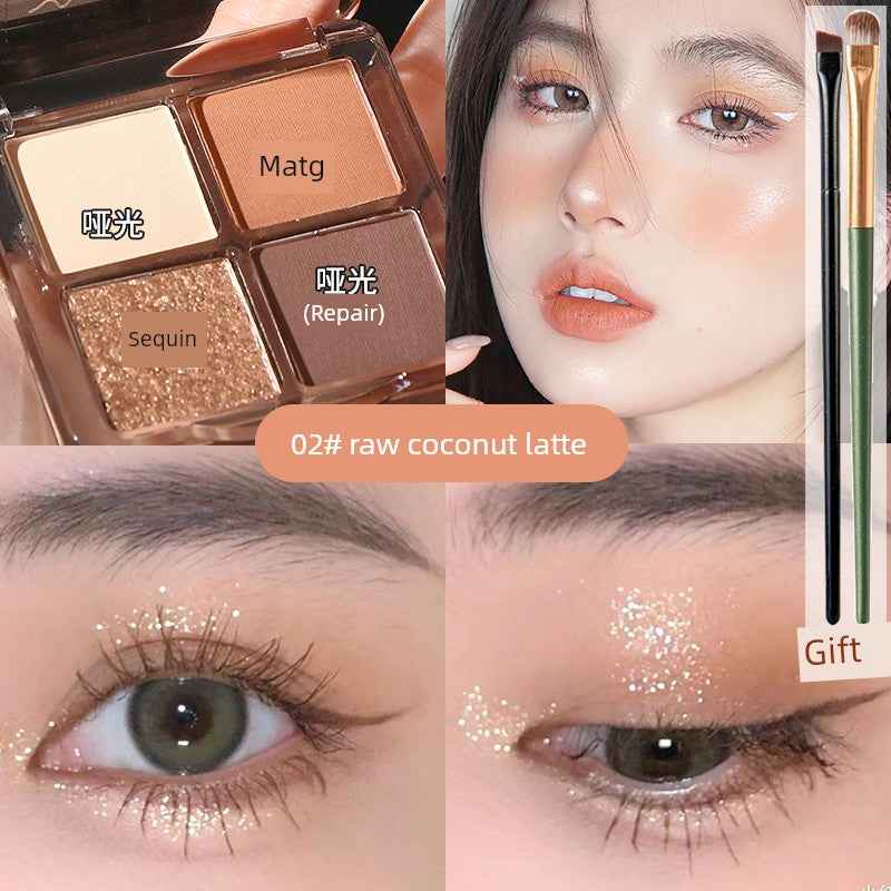 U Try to Wake up with Daydreaming Four Color Eyeshadow Palette 2024 New Arrival Pink Brown Earth Color Smoked Plate for Beginners