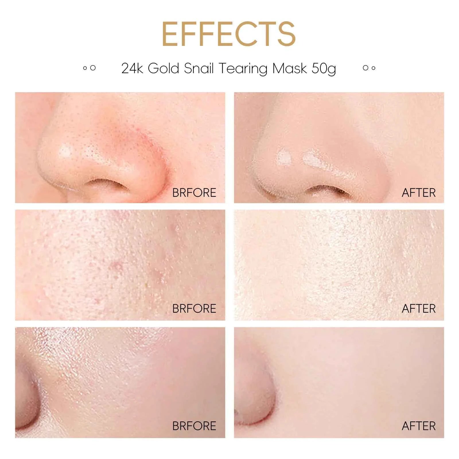 1/2/3pcs LAIKOU 24K Gold Snail Collagen Peel Off Tearing Face Mask Deep Cleansing Remove Blackhead Face Care Tear Off Mask