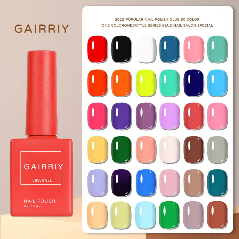 Gairriy 15ml Gel Nail Polish 6 Colors/Set Glitter Soak Off UV LED Semi-Permanent Varnish Art Salon 120 Colours Nail Access...