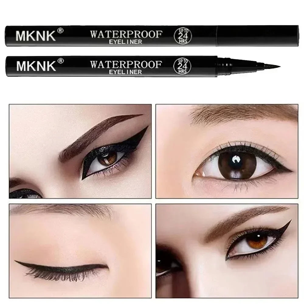 1/2 PCS Black Quick-Dry Eyeliner Pencil - 24H Lasting Smooth Matte Waterproof Anti-Smudge Liquid Eyeliner Makeup for Eyes Aurora Glow Avenue