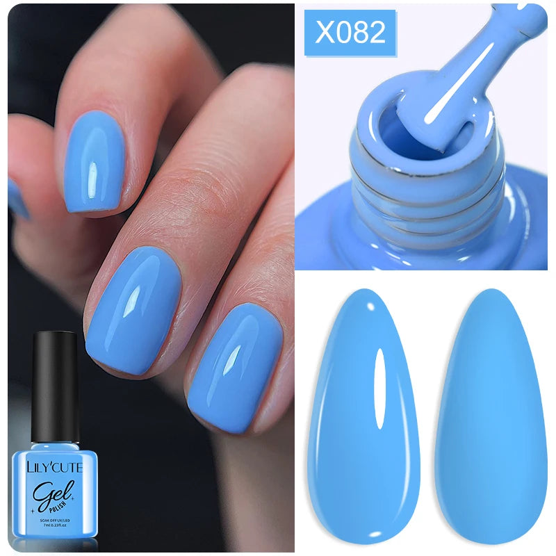 LILYCUTE 7ML Neon Reflective Glitter Gel Nail Polish Soak Off Super Shining Champagne Gold UV Gel Polish For Nail Art Mani...